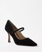 Ann Taylor Suede Mary Jane Pumps