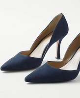 Ann Taylor Azra Suede Pumps Shoes True Navy Women's