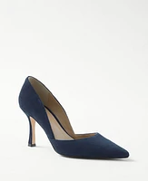 Ann Taylor Azra Suede Pumps Shoes True Navy Women's