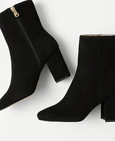 Ann Taylor North Suede Booties 1/2 Black Women's