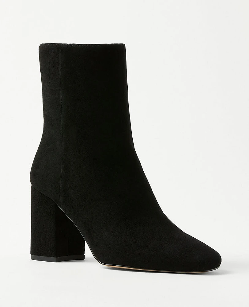 Ann Taylor North Suede Booties 1/2 Black Women's