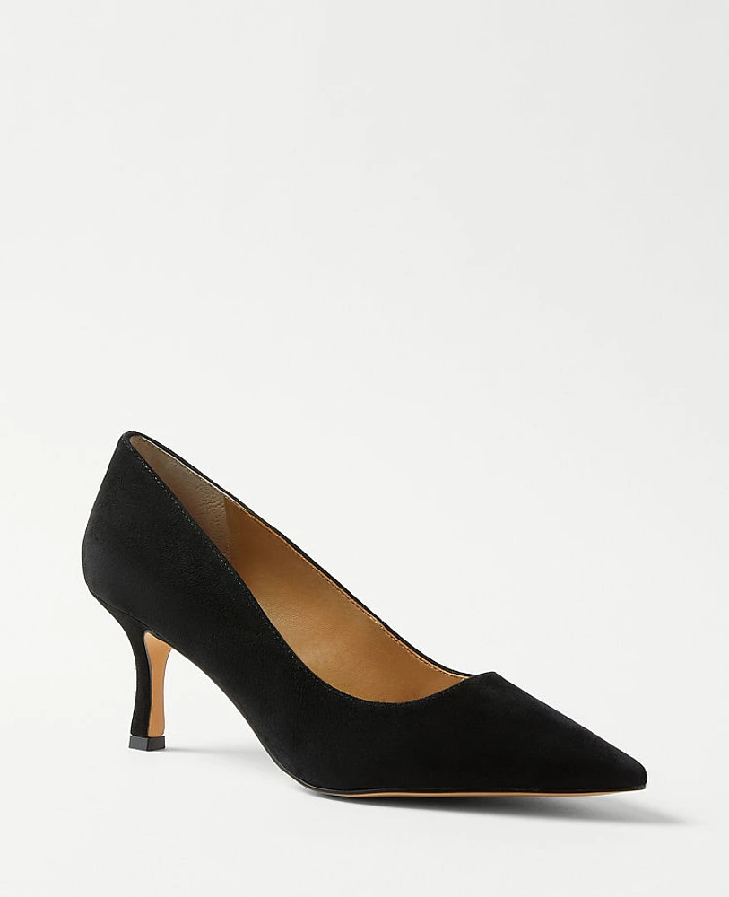 Ann Taylor Eryn Suede Pumps Shoes Black Women's