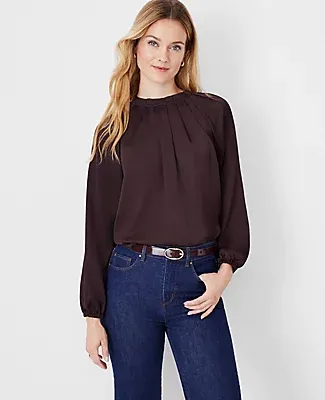 Ann Taylor Pleat Neck Top