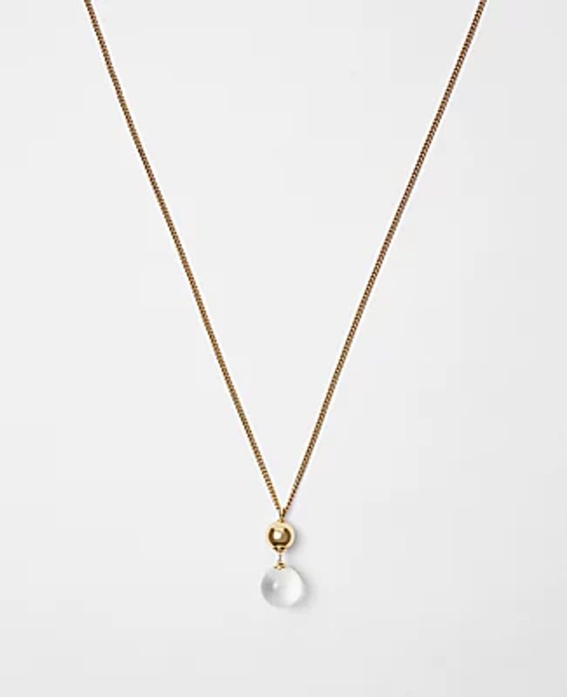 Ann Taylor Clear Ball Pendant Necklace