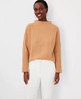 Ann Taylor Mock Neck Cable Sweater