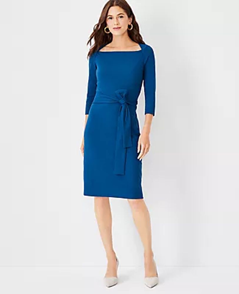 Ann Taylor Petite Tie Waist Knit Dress 