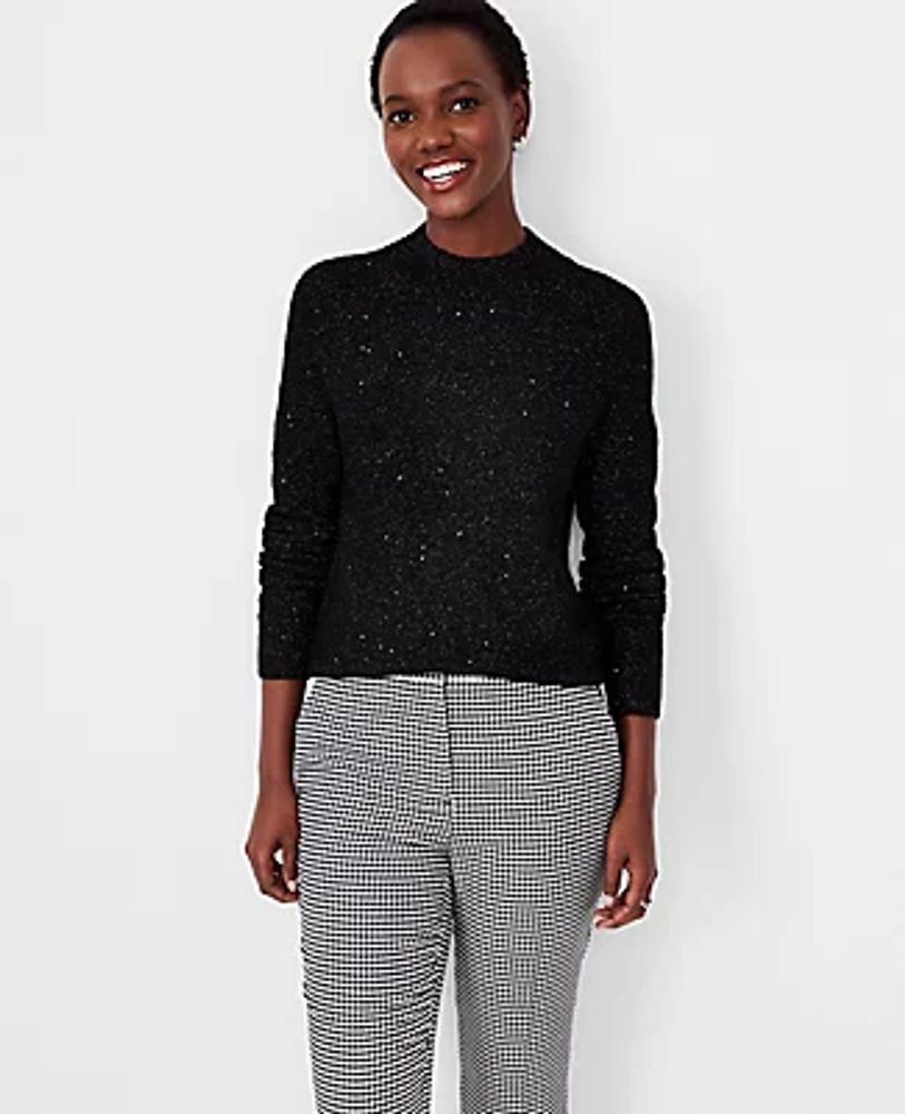 Ann Taylor Shimmer Mock Neck Sweater
