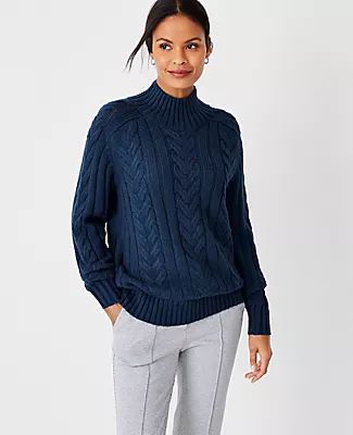 Ann Taylor Turtleneck Cable Sweater