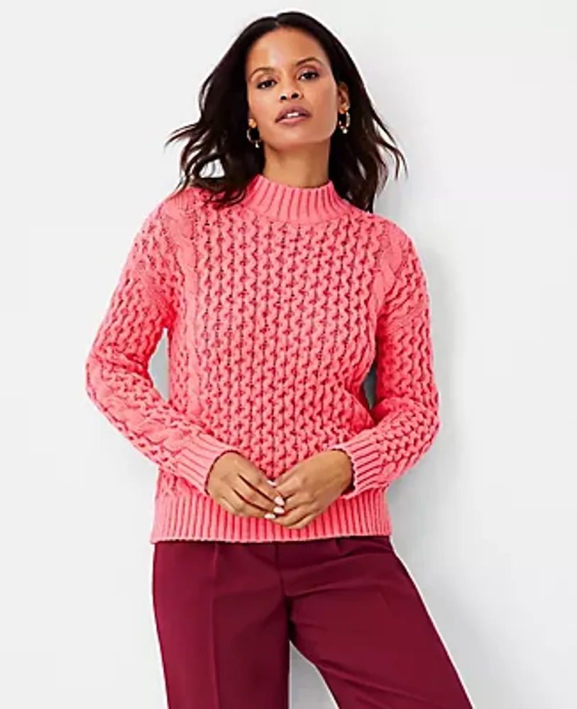 Ann Taylor Honeycomb Cable Sweater