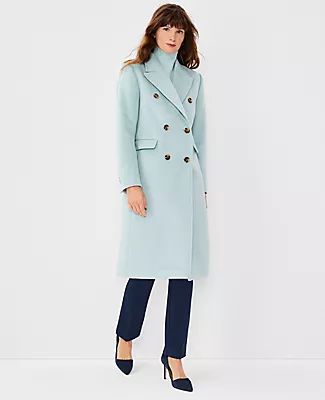 Ann Taylor Wool Blend Double Breasted Chesterfield Coat