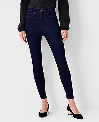 Ann Taylor Sculpting Pocket High Rise Skinny Jeans Rinse Wash