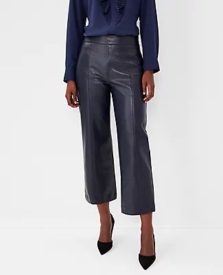 Ann Taylor The High Waist Easy Straight Crop Pant Faux Leather