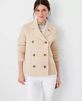 Ann Taylor Double Breasted Sweater Blazer