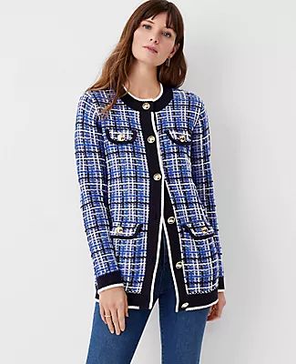 Ann Taylor Tweed Sweater Jacket