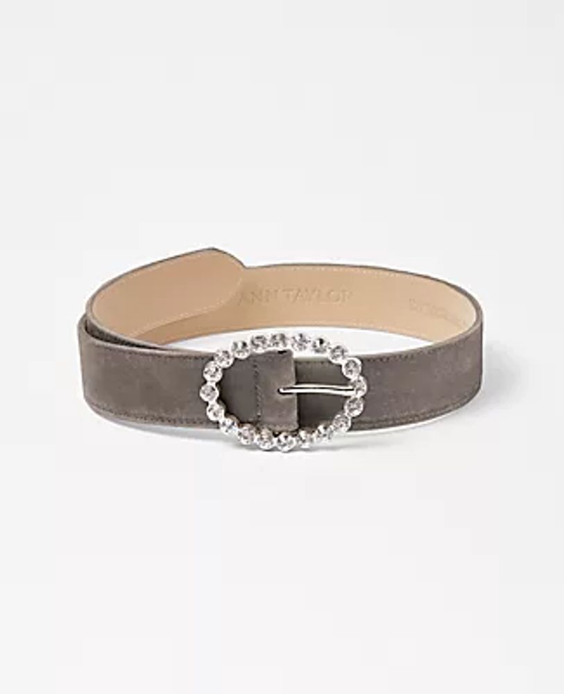 Ann Taylor Velvet Crystal Buckle Trouser Belt