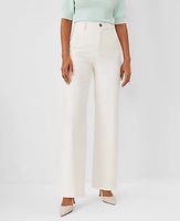 Ann Taylor Sculpting Pocket High Rise Trouser Jeans Ivory