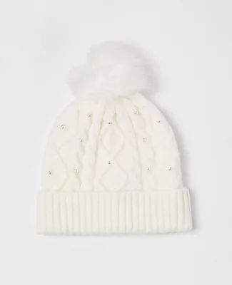 Ann Taylor Pearlized Embellished Hat