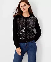 Ann Taylor Sequin Front Cardigan
