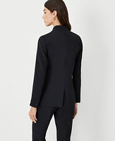 Ann Taylor The Long Collarless Blazer Fluid Crepe Women's