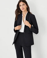 Ann Taylor The Long Collarless Blazer Fluid Crepe Women's