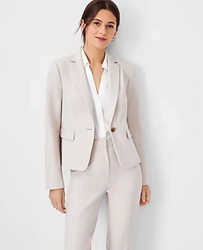 Ann Taylor The One Button Blazer Stretch Cotton