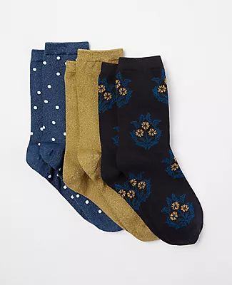 Ann Taylor Dot & Floral Sock Set