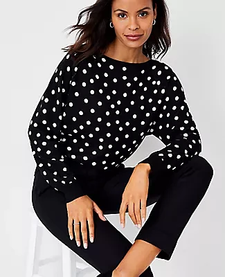 Ann Taylor Petite Dotted Boatneck Sweater