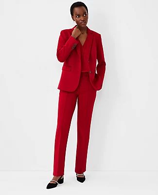 Ann Taylor The Petite High Waist Straight Pant Double Knit
