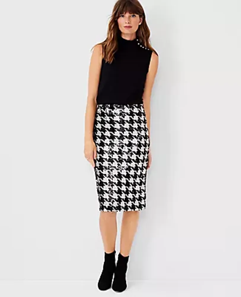 Ann Taylor Petite Sequin Houndstooth Pencil Skirt