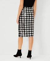 Ann Taylor Petite Sequin Houndstooth Pencil Skirt Black Women's