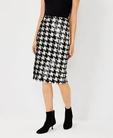 Ann Taylor Petite Sequin Houndstooth Pencil Skirt Black Women's