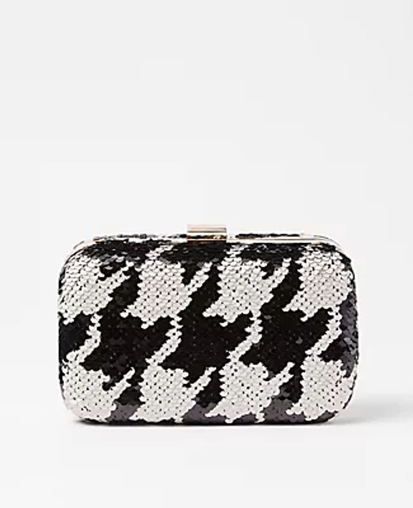 Ann Taylor Sequin Houndstooth Clutch
