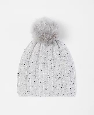 Ann Taylor Flecked Ribbed Cashmere Hat