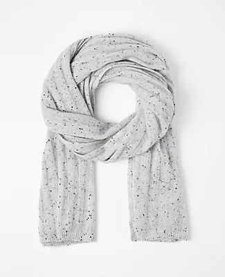 Ann Taylor Flecked Ribbed Cashmere Scarf