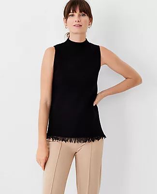 Ann Taylor Fringe Sweater Shell Top