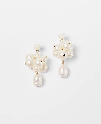 Ann Taylor Pearlized Cluster Drop Earrings
