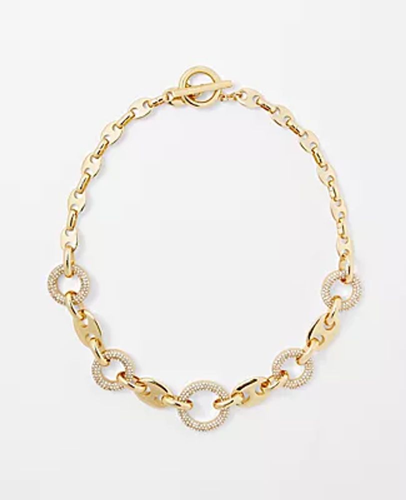 Ann Taylor Pave Chain Statement Necklace
