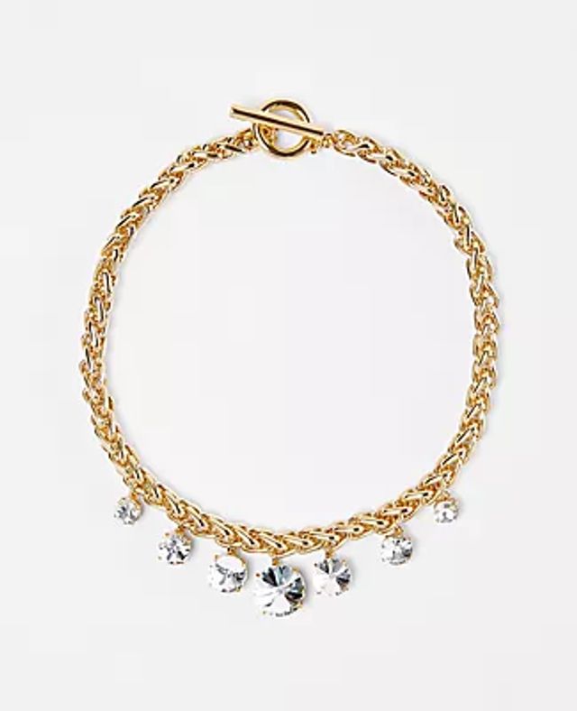 Ann Taylor Crystal Charm Necklace