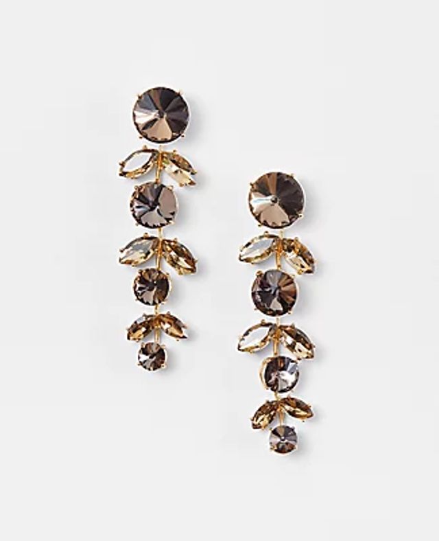 Ann Taylor Crystal Leaf Drop Earrings