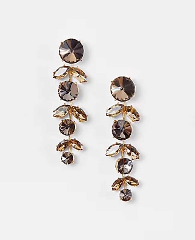 Ann Taylor Crystal Leaf Drop Earrings