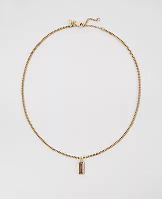 Ann Taylor Emerald Cut Crystal Pendant Necklace
