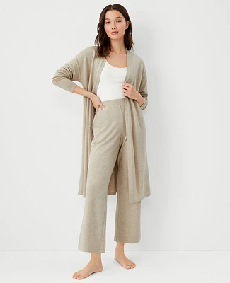 Ann Taylor Heathered Lounge Duster Toasted Oat Women's