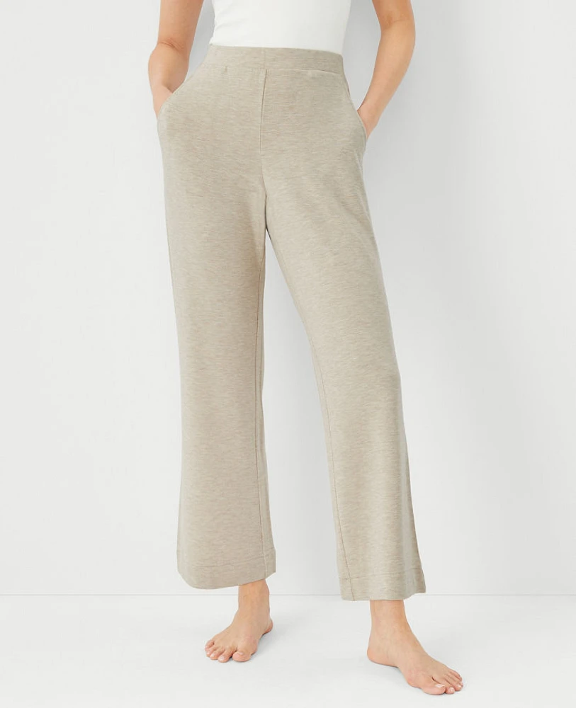 Ann Taylor Heathered Lounge Wide Leg Pants Toasted Oat Women's