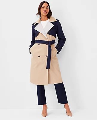 Ann Taylor Colorblock Trench Coat