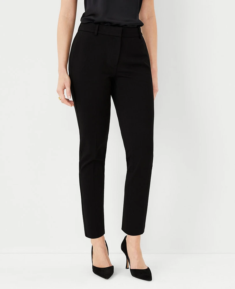 Ann Taylor The Petite Eva Ankle Pant Knit Twill - Curvy Fit Black Women's