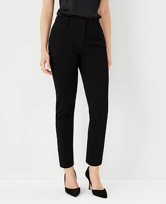 Ann Taylor The Petite Eva Ankle Pant Knit Twill - Curvy Fit Black Women's