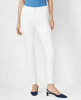 Ann Taylor Petite Curvy Sculpting Pocket Mid Rise Skinny Jeans in White Size 00 Women's