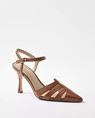 Ann Taylor Strappy Leather Pumps