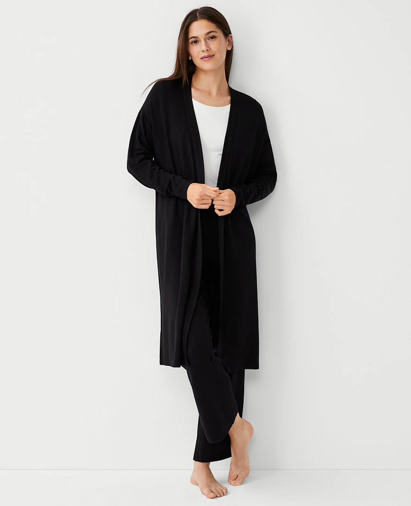 Ann Taylor Lounge Duster Black Women's