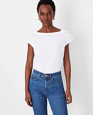 Ann Taylor Linen Blend Boatneck Top